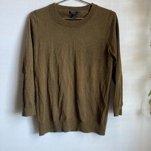 J Crew Army Green Merino Wool Sweater